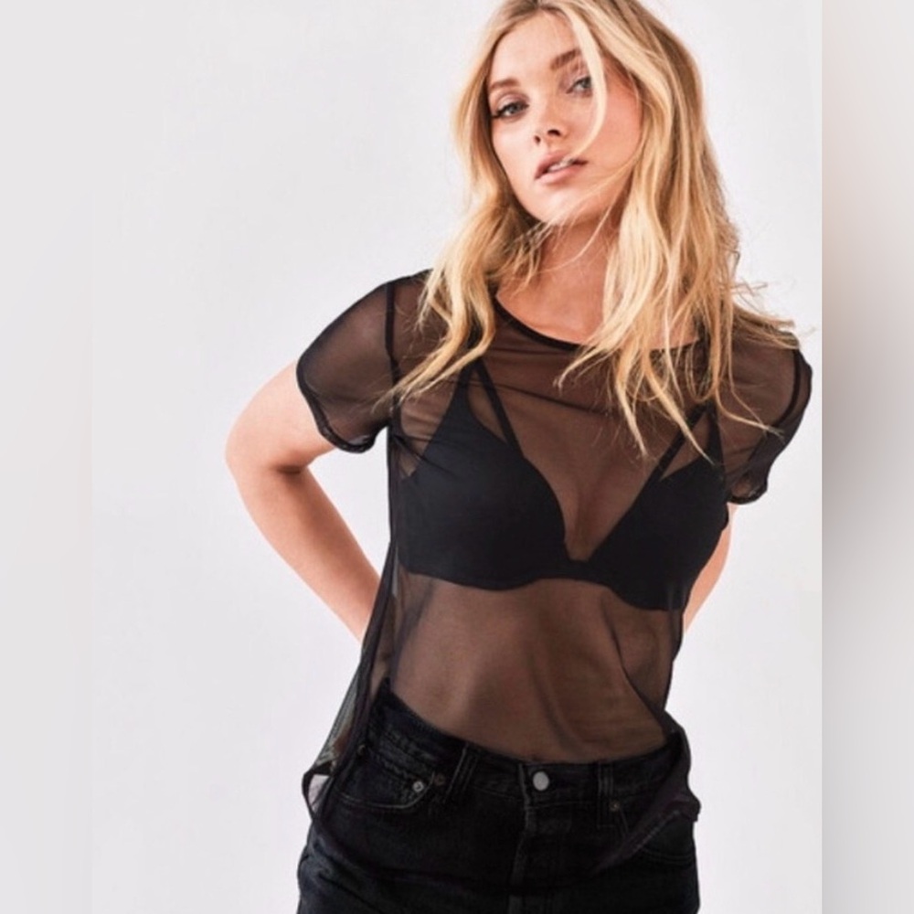 Victoria's Secret Black Mesh Top